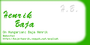 henrik baja business card